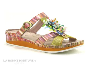 Achat chaussures Laura Vita Femme Mule, vente Laura Vita BRCUELO 242 Jaune Multicolore - Mule Femme