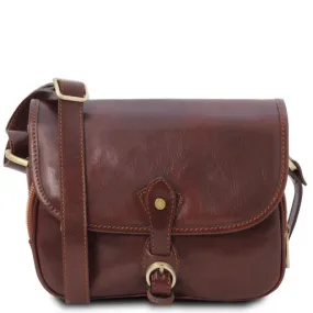 Alessia Sac Bandoulière en Cuir Marron TL142020