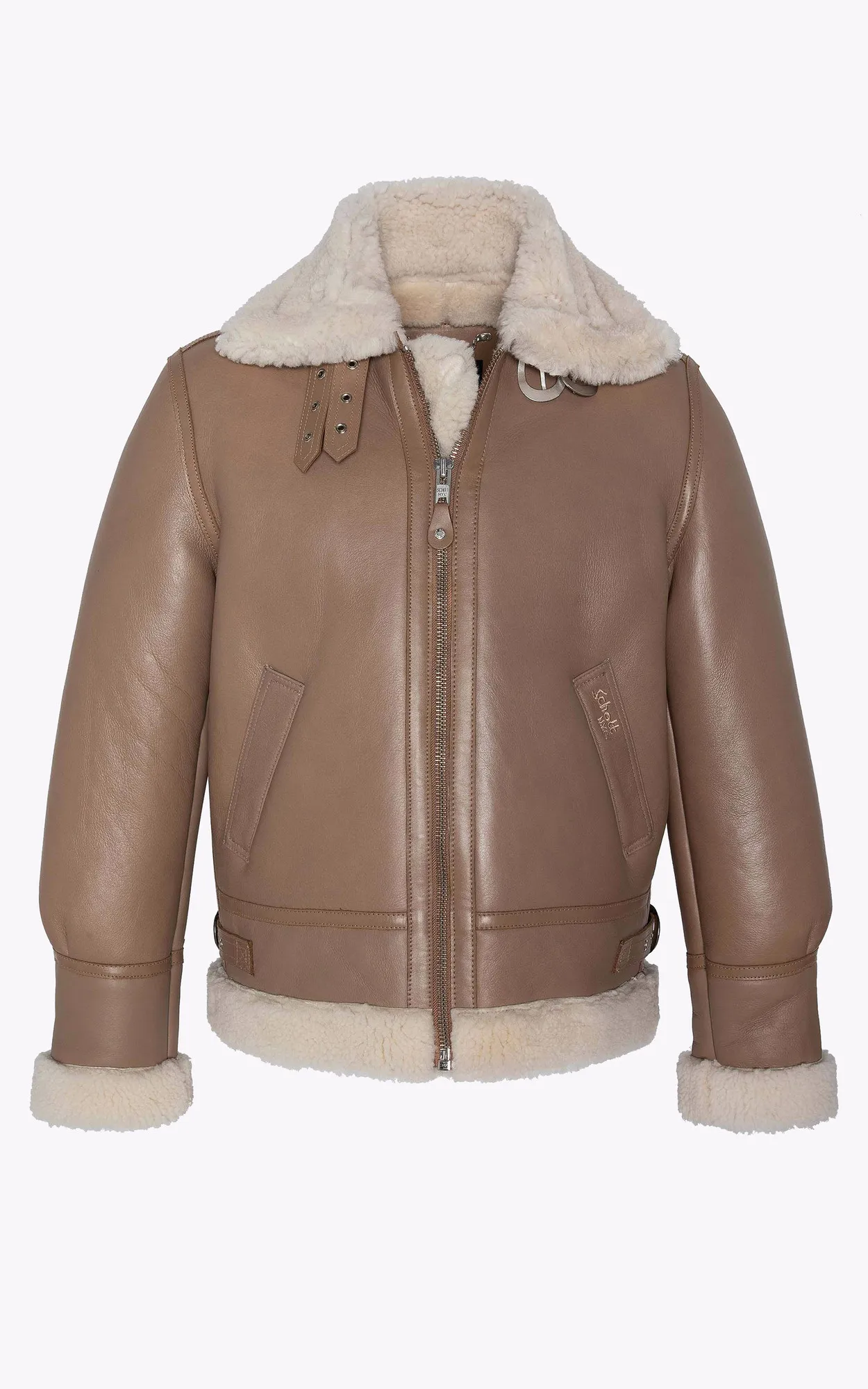 Bombardier LC1259 beige Schott - La Canadienne - Blousons Peau Lainée Beige