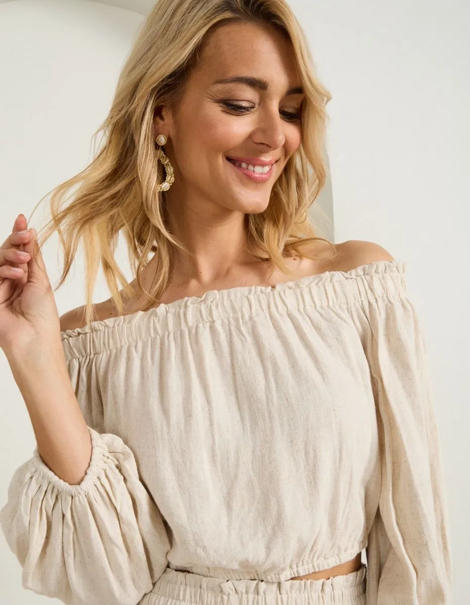 Crop top Laetitia Beige