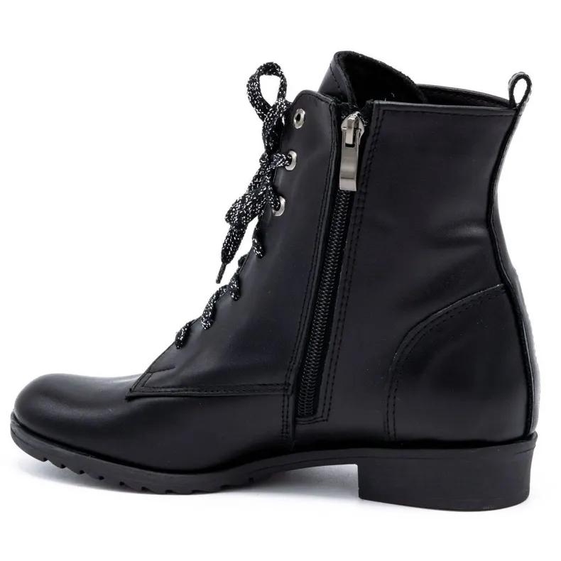 Olivier Boots cuir femme 2190 noir le noir