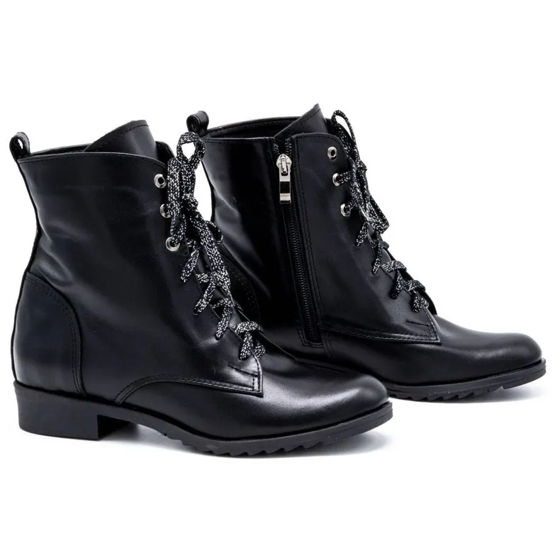 Olivier Boots cuir femme 2190 noir le noir