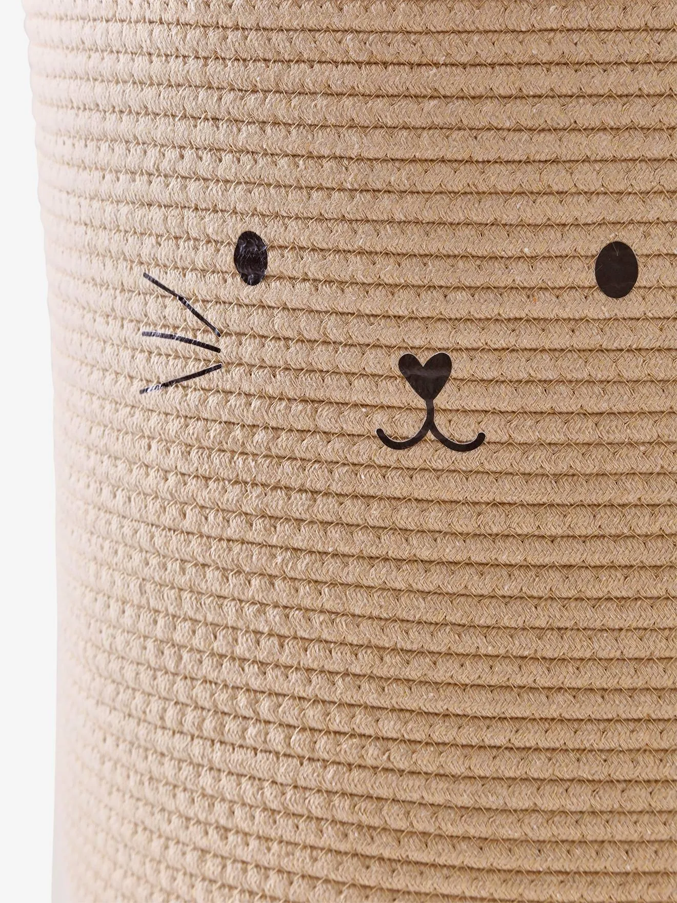 Panier de rangement en corde Chat beige - Vertbaudet