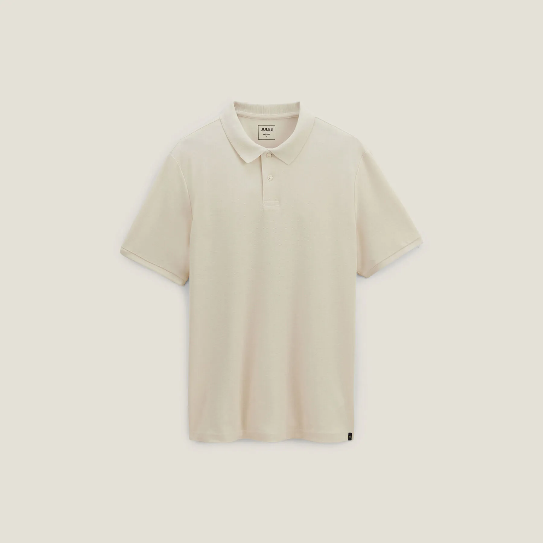 Polo manches courtes uni piqué Beige | Jules