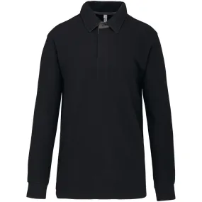 Polo manches longues - Homme - K221 - noir 