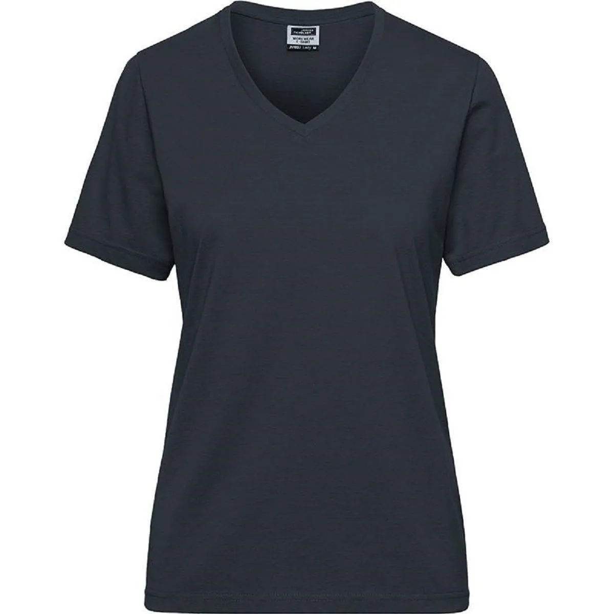 T-shirt de travail Bio col V - Femme - JN1807 - gris carbone 