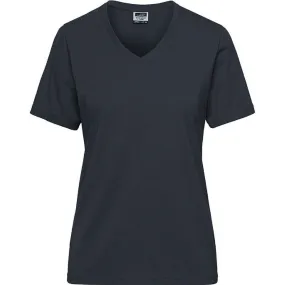 T-shirt de travail Bio col V - Femme - JN1807 - gris carbone 