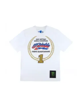 TEE SHIRT FABIO QUARTARARO CHAMPION MONDE 2021 BLANC