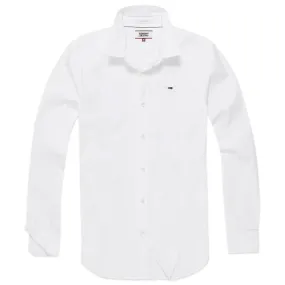 Tommy Hilfiger Original Flag Stretch Long Sleeve Shirt White - Trouva